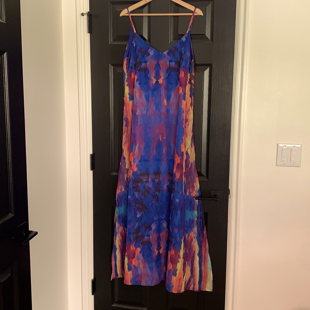 Lulus Kaleidoscope Chiffon Maxi Dress EUC